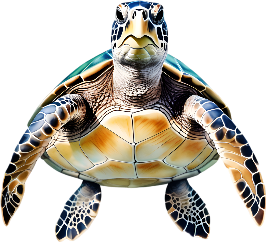 AI generated Sea Turtle, a Watercolor painting of a sea turtle. png