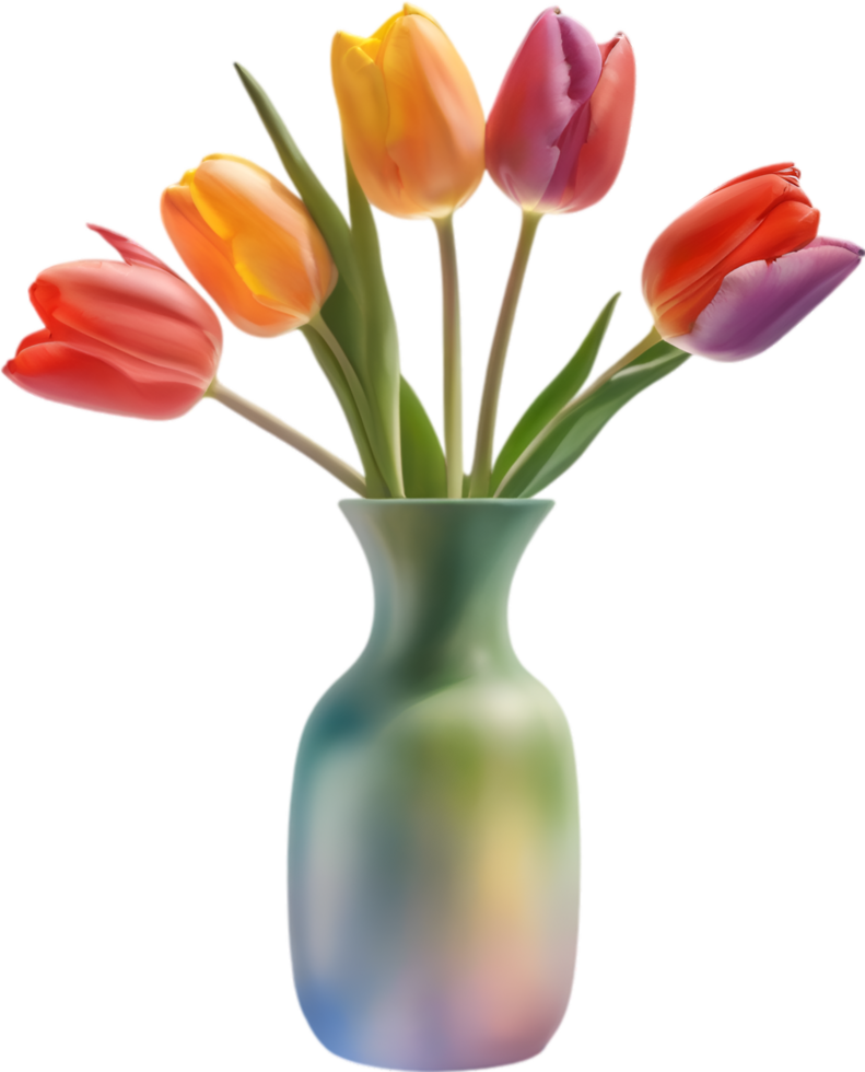 AI generated A vase of Tulip flowers, a watercolor painting of a vase of Tulip flowers. png