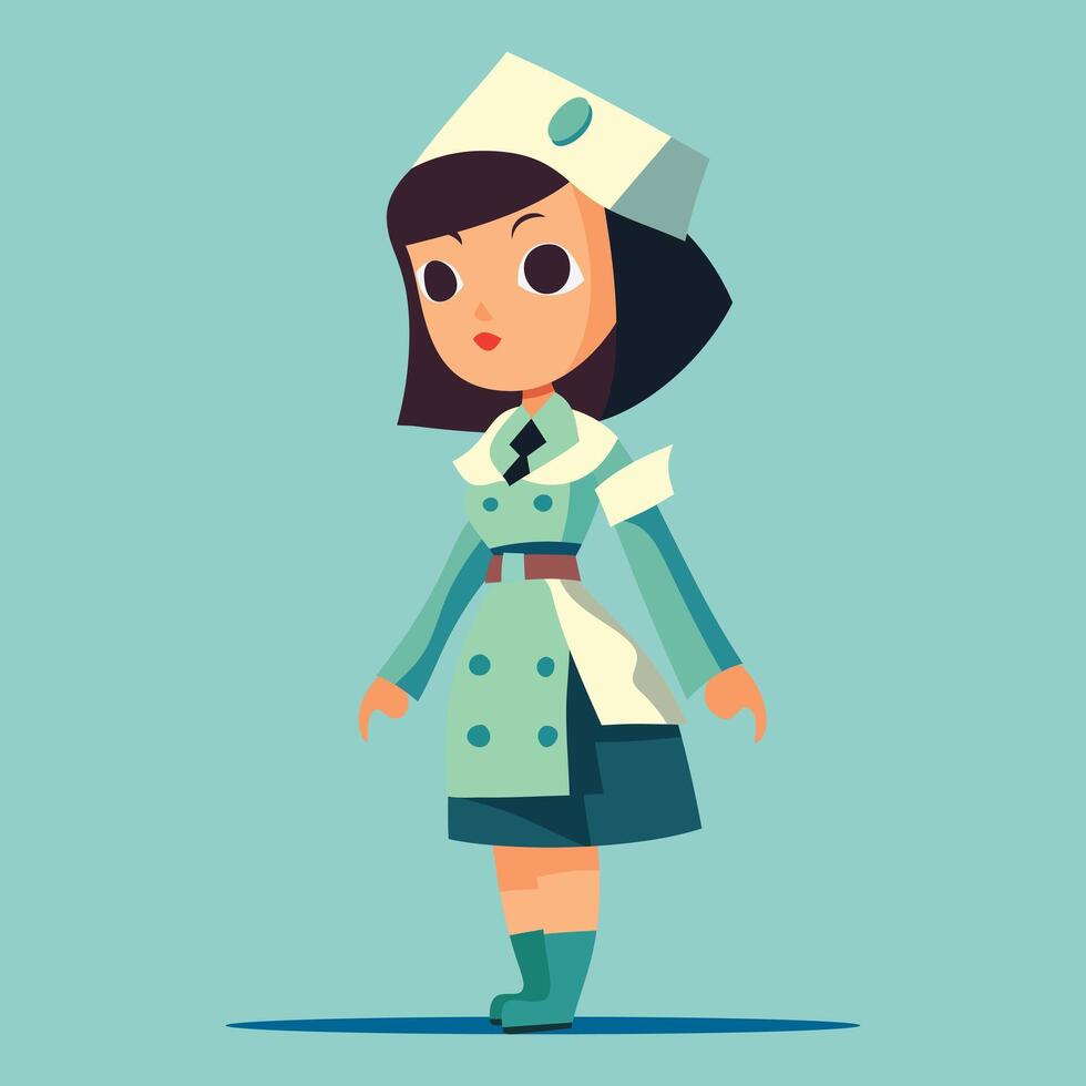 Retro Nurse Healthcare Illustration vector
