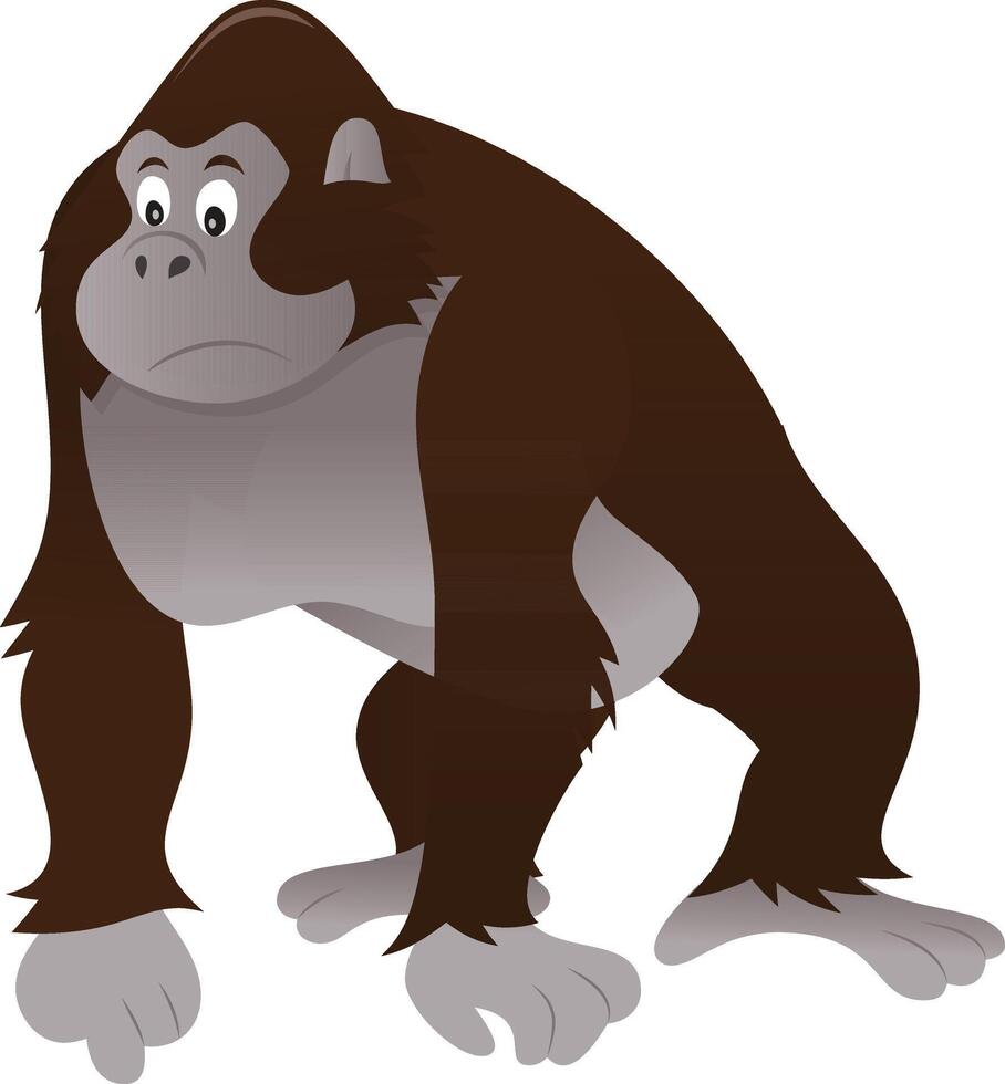 Majestic Cartoon Gorilla vector