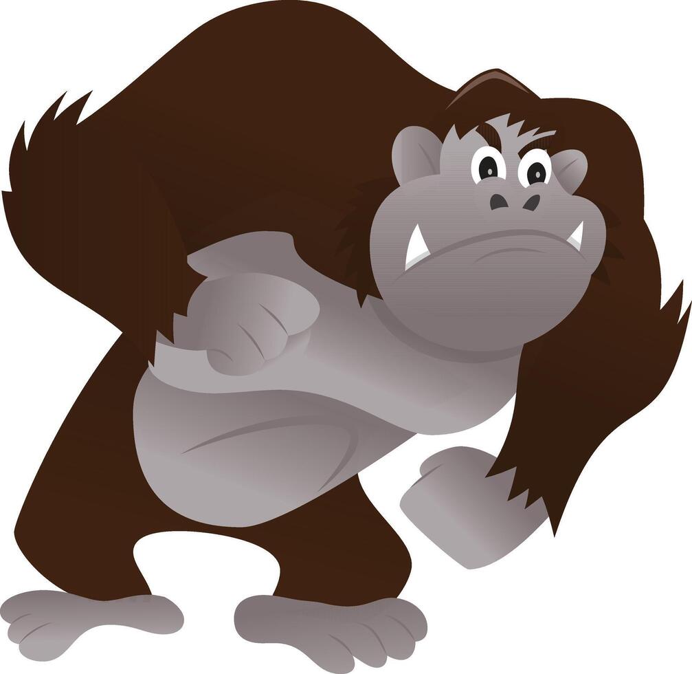 enojado gorila dibujos animados vector ilustración