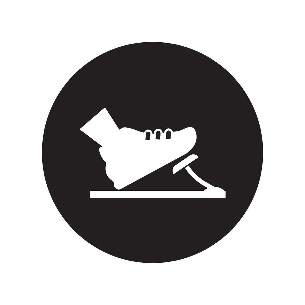 Foot in the Boot Presses Gas or Brake Pedal icon vector