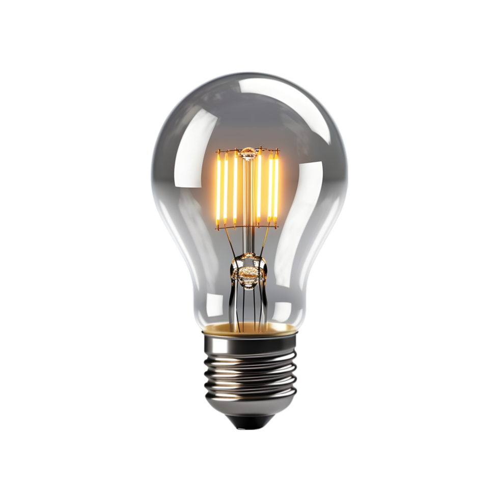 AI generated Light bulb isolated on png background