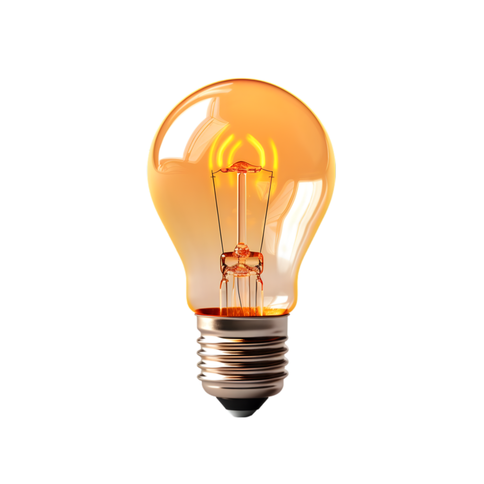 AI generated Light bulb isolated on png background