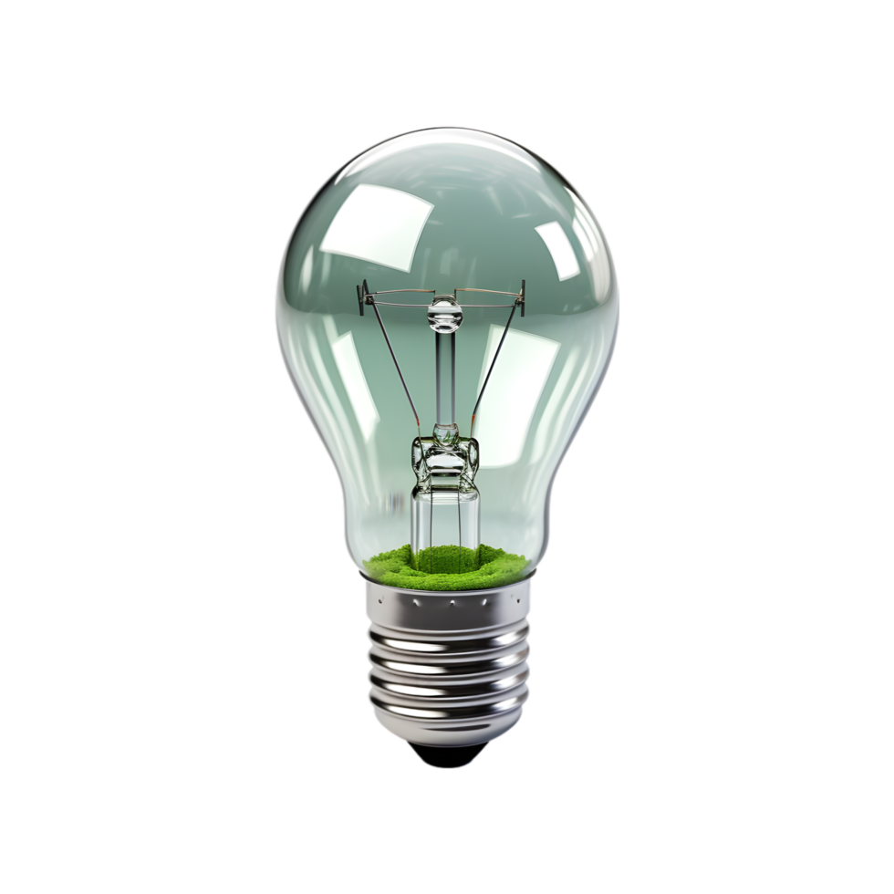 AI generated Light bulb isolated on png background