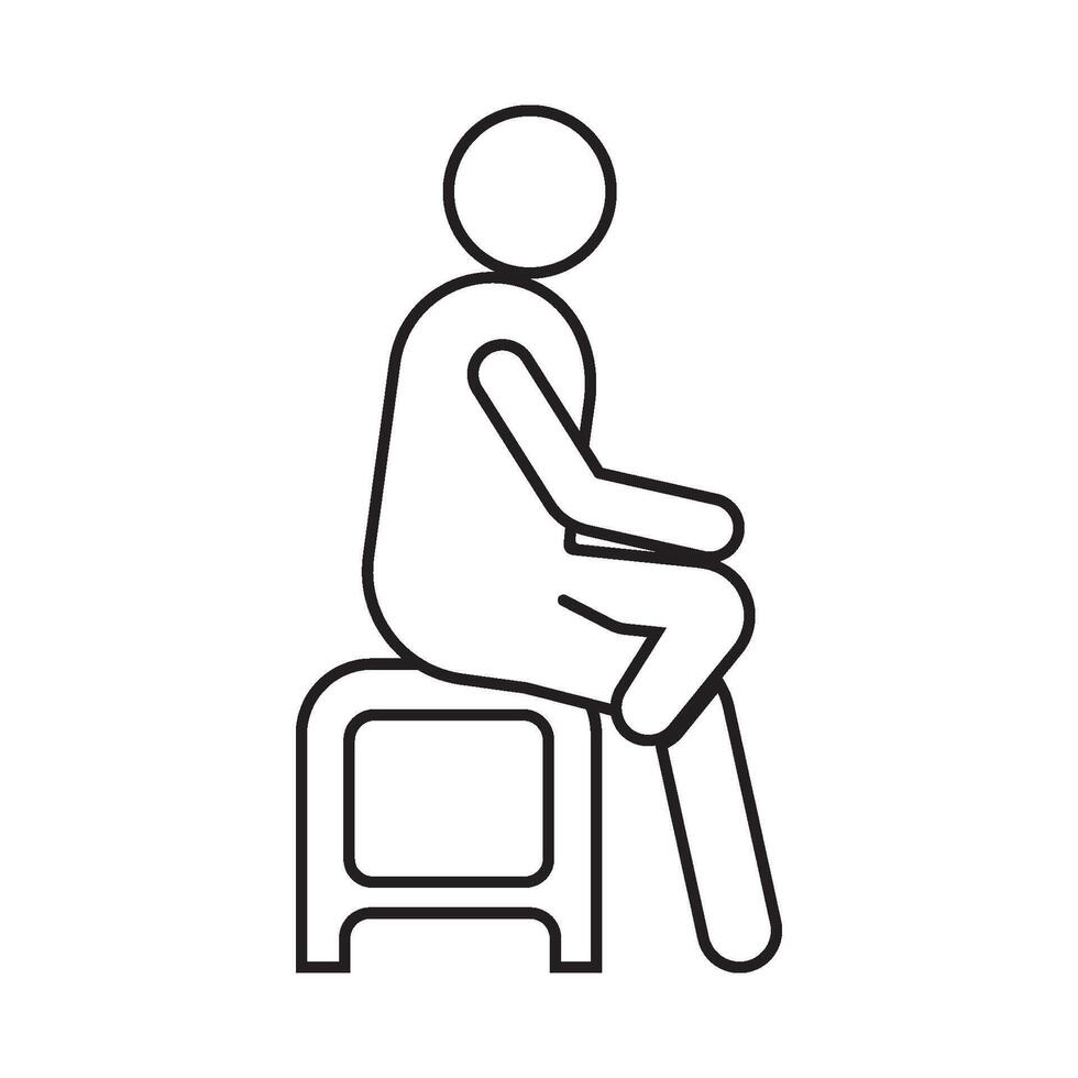 símbolo de un persona sentado relajado vector