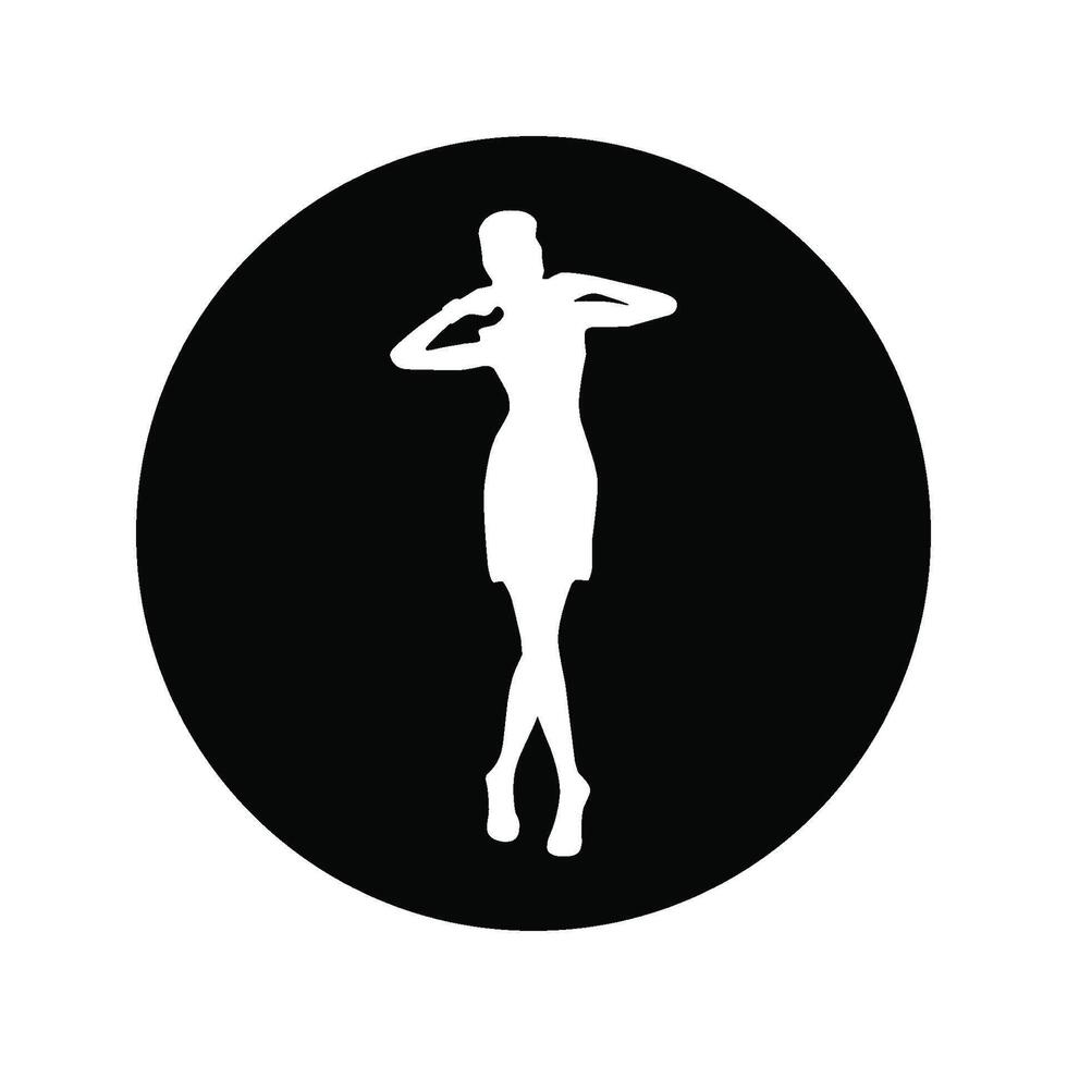 Silhouette of female model icon vector