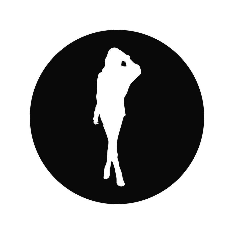 Silhouette of female model icon vector