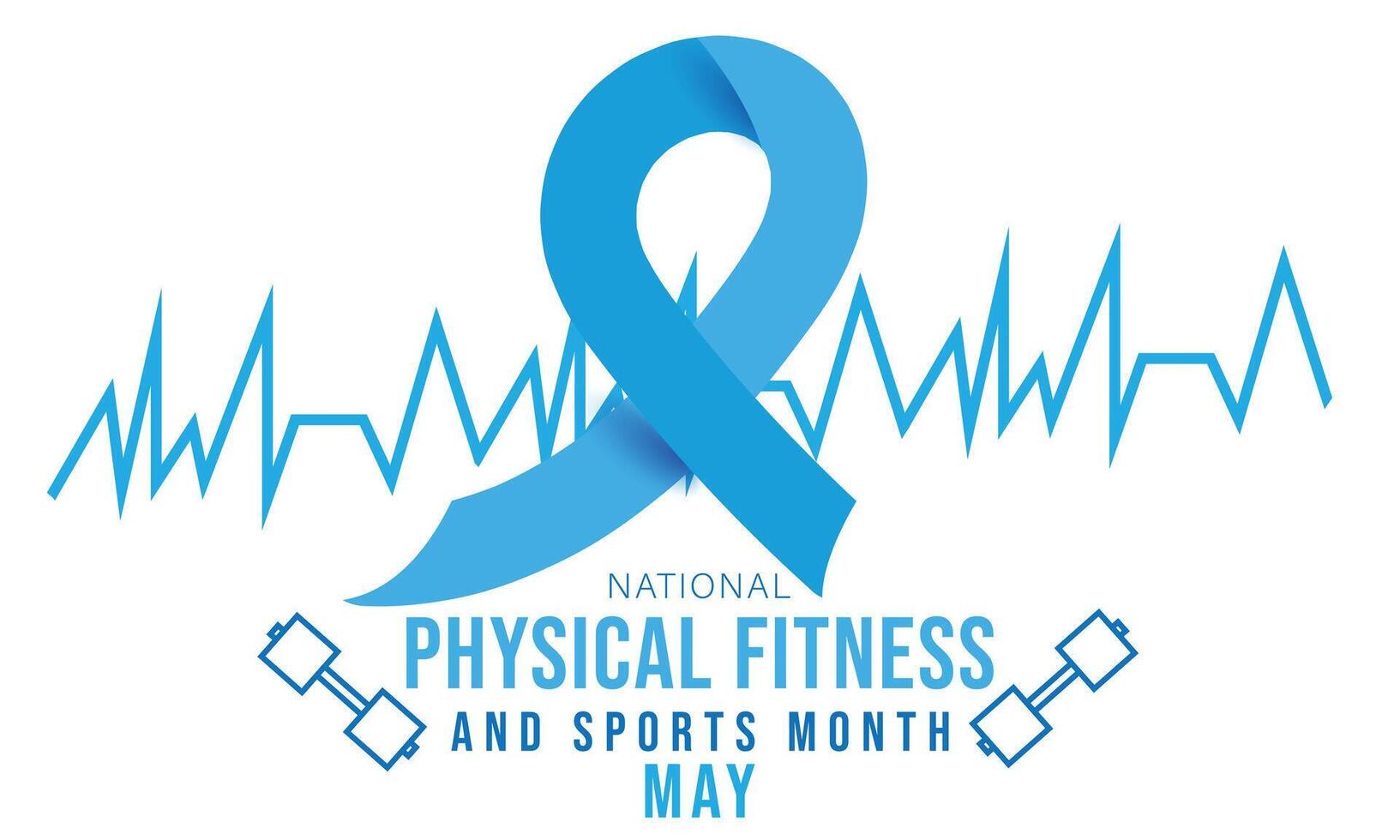 National Physical fitness and sports month. background, banner, card, poster, template. Vector illustration.