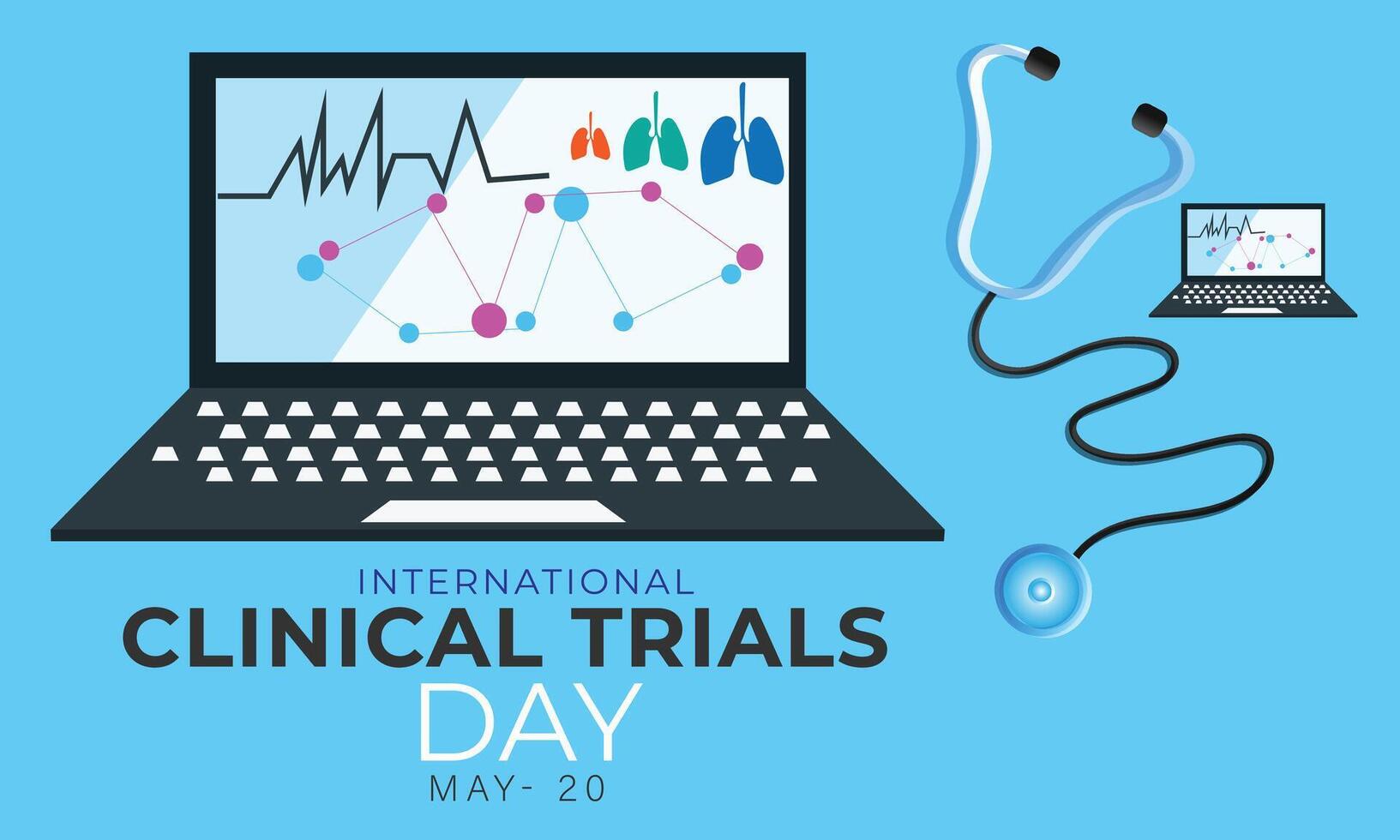 Clinical Trials Day. background, banner, card, poster, template. Vector illustration.