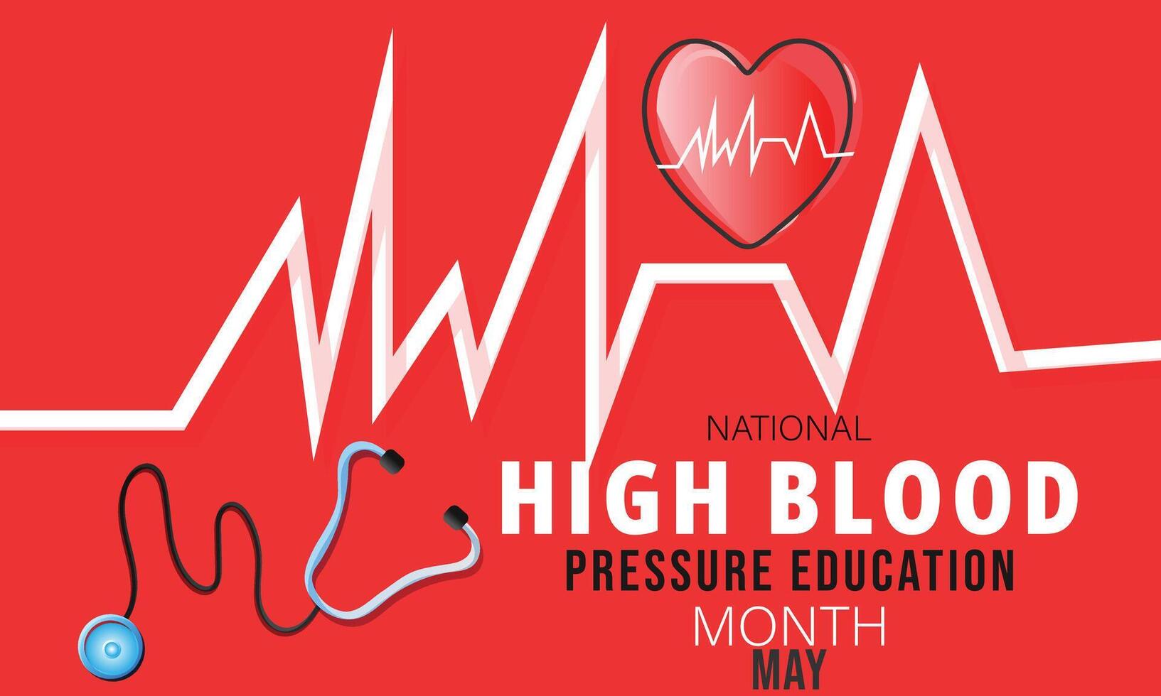 National High Blood pressure education month. background, banner, card, poster, template. Vector illustration.