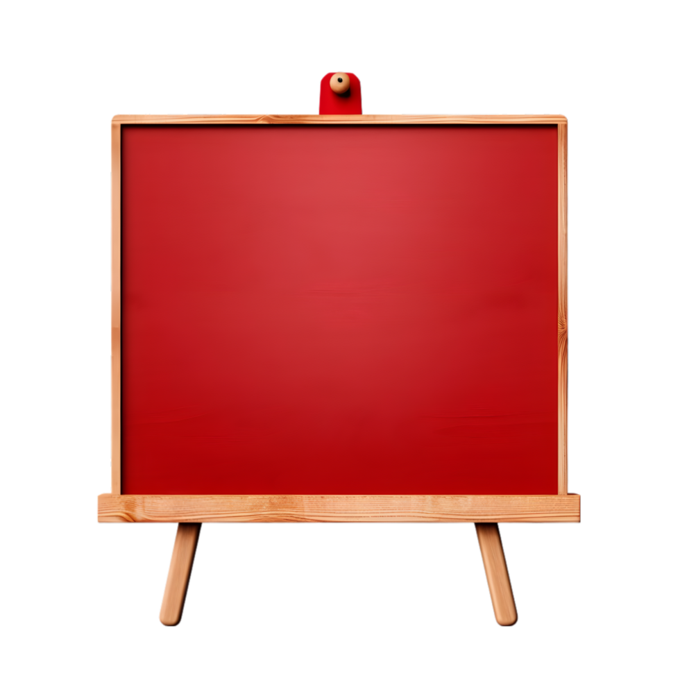 AI generated blank red board on png background