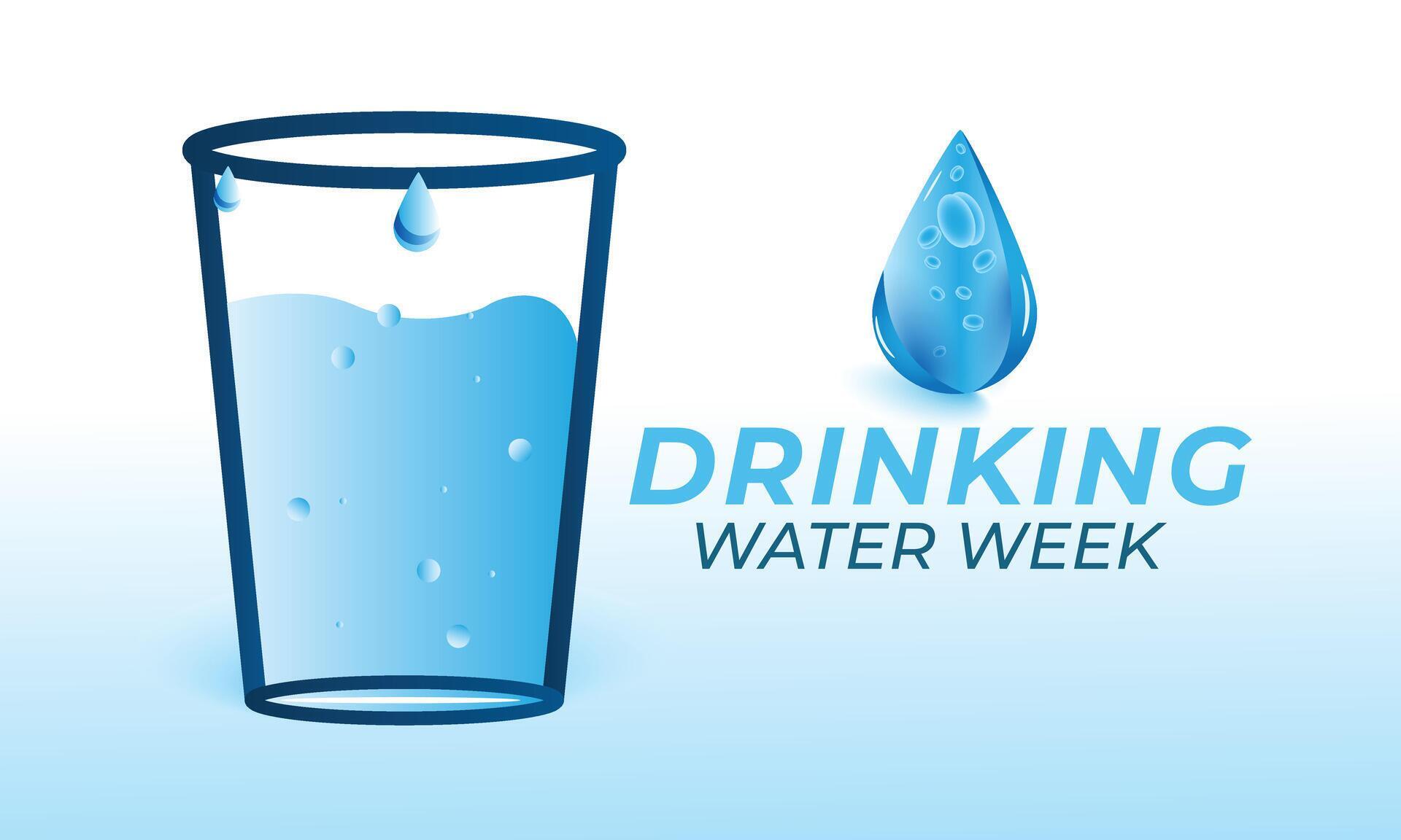 Drinking Water week. background, banner, card, poster, template. Vector