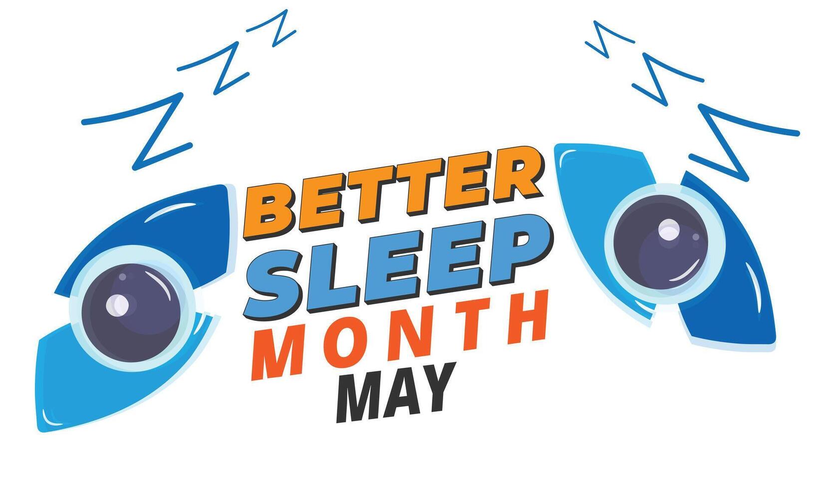 Better Sleep Month. background, banner, card, poster, template. Vector illustration.