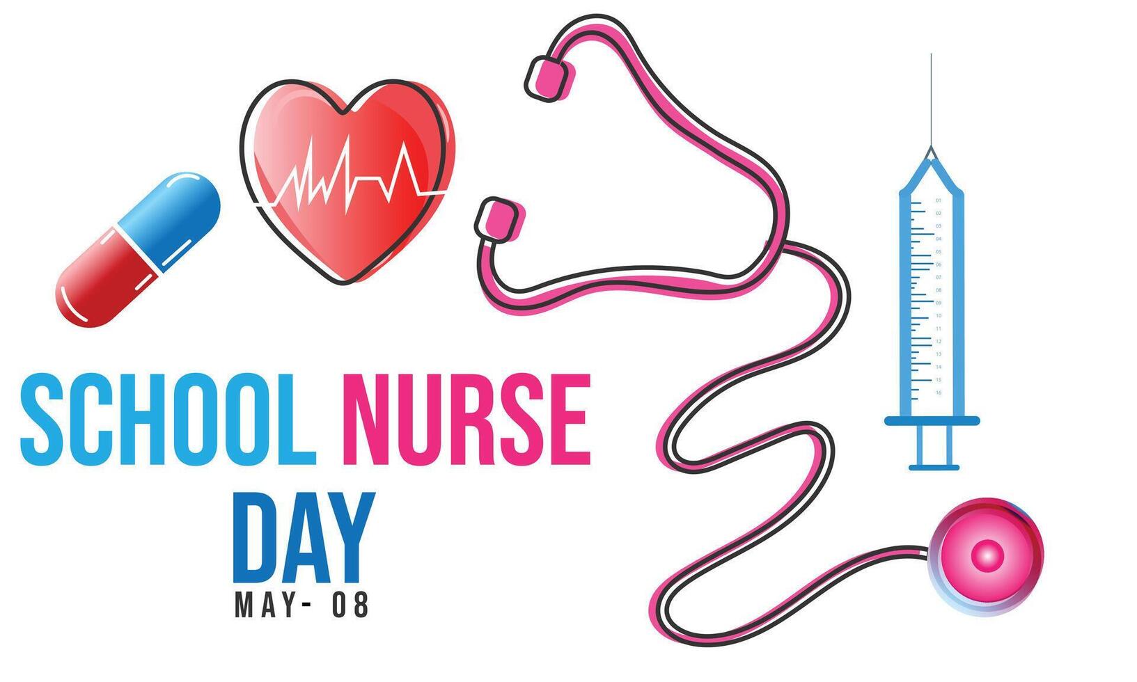National School Nurse Day. background, banner, card, poster, template. Vector illustration.