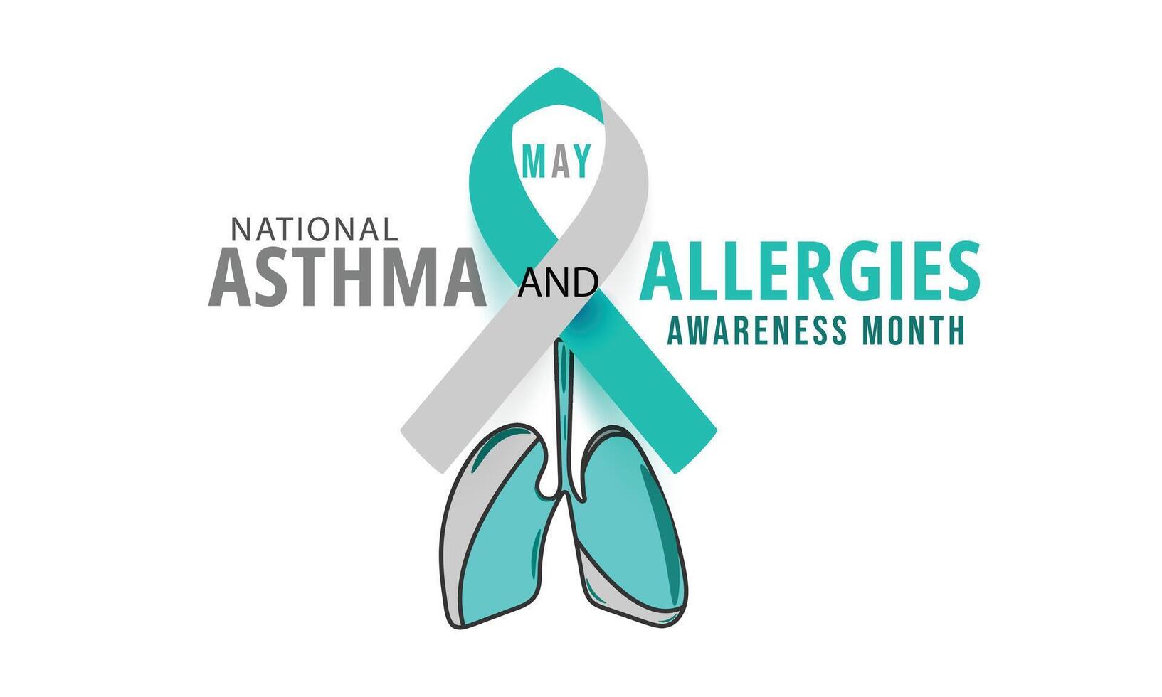 National Asthma and Allergies awareness month. background, banner, card, poster, template. Vector illustration.