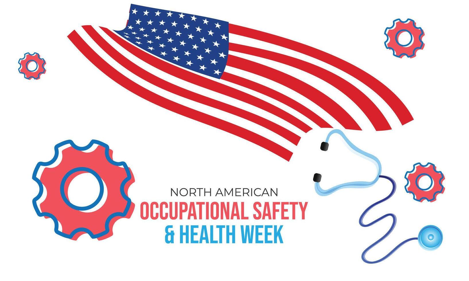 North American Occupational safety and health week. background, banner, card, poster, template. Vector illustration.