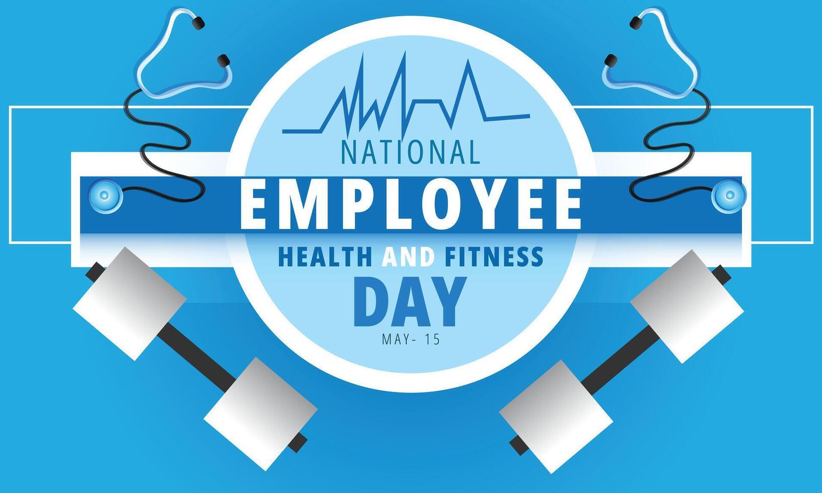 National Employee Health and Fitness day. background, banner, card, poster, template. Vector illustration.