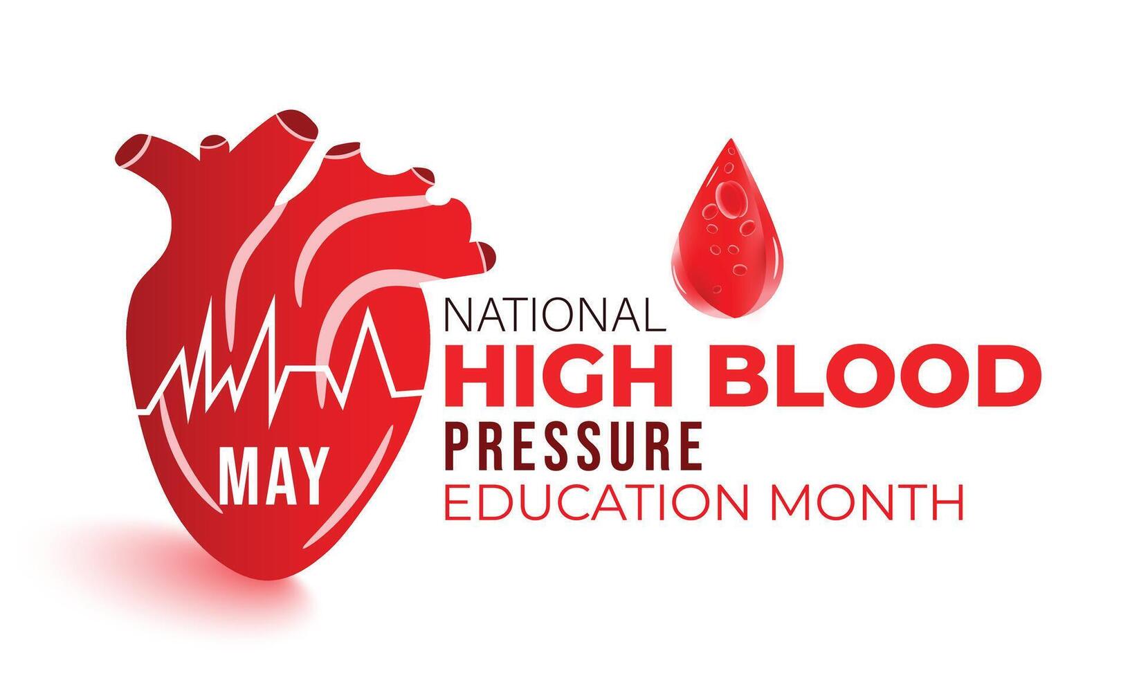 nacional alto sangre presión educación mes. fondo, bandera, tarjeta, póster, modelo. vector ilustración.