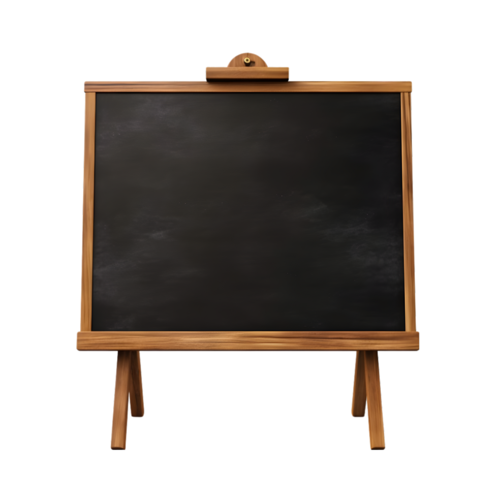 AI generated Blackboard with wooden frame on png background