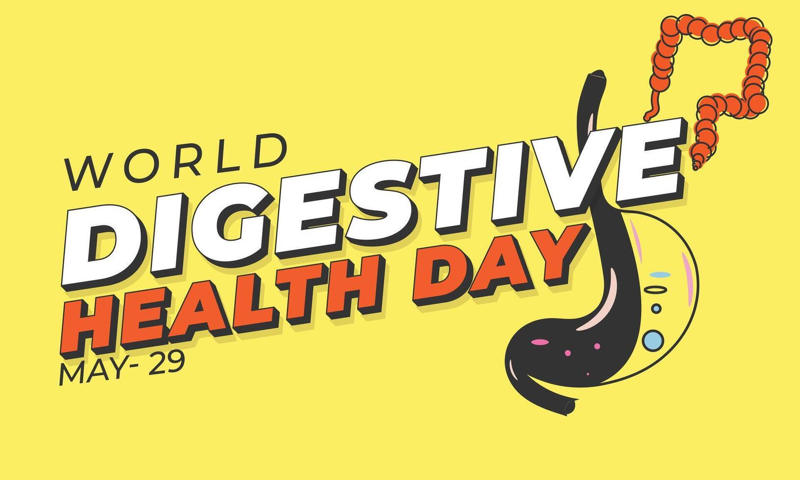 World Digestive Health Day Background Banner Card Poster Template Vector Illustration