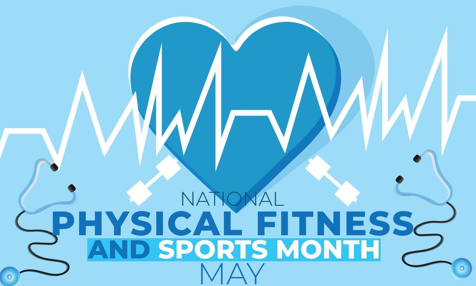 National Physical fitness and sports month. background, banner, card, poster, template. Vector illustration.