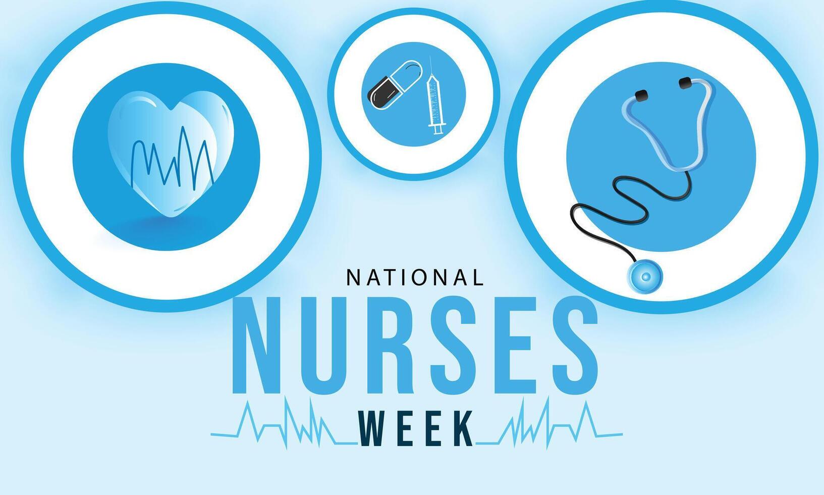 National Nurses Week. background, banner, card, poster, template. Vector illustration.