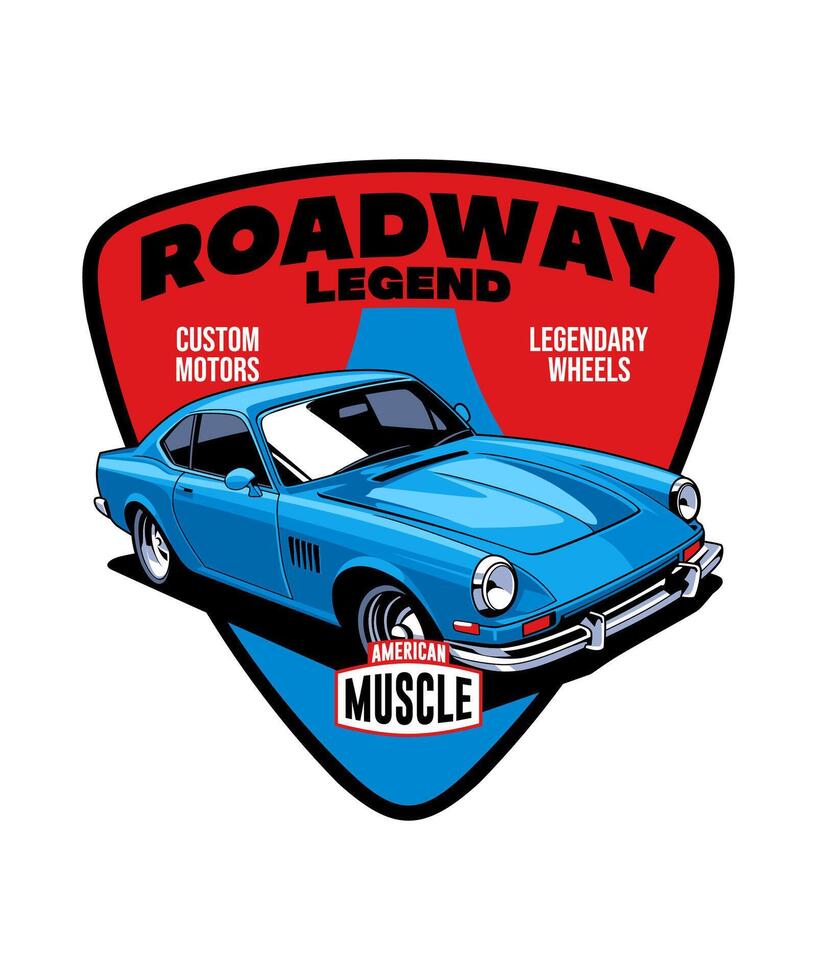 Roadway Legend Retro Car Design vector