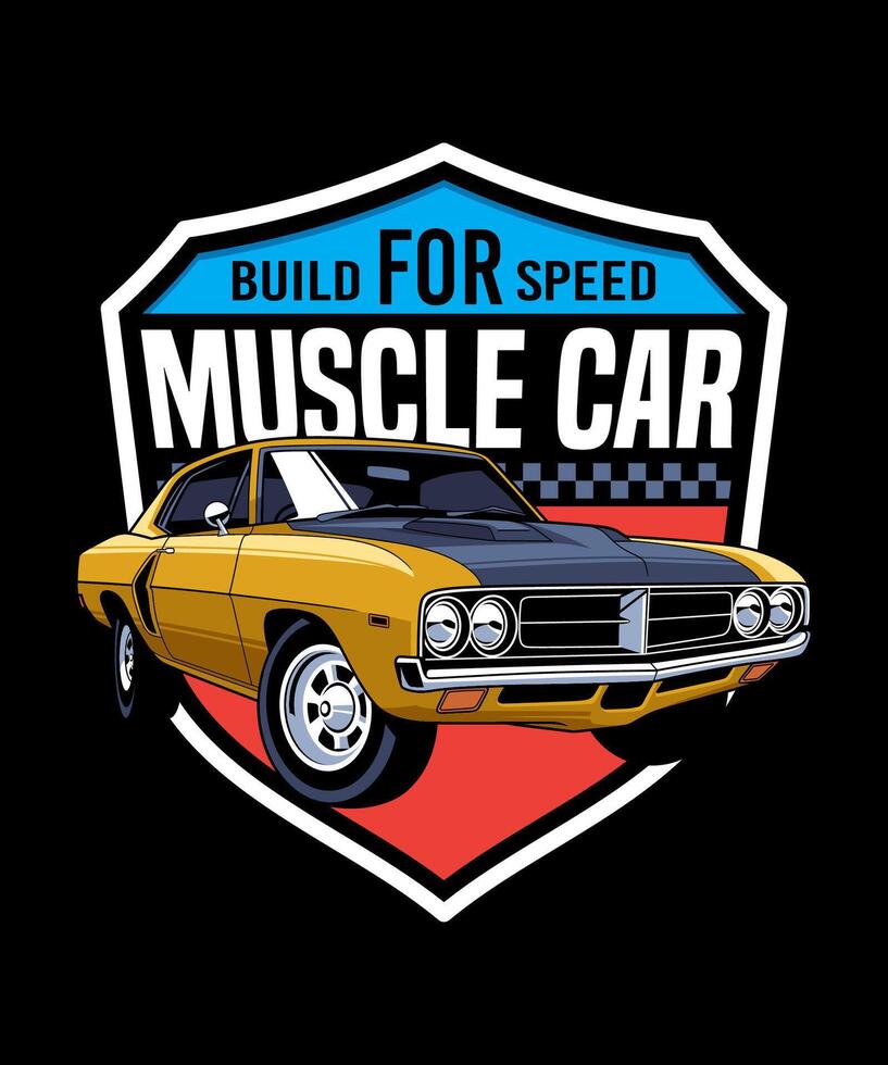 Build For Speed Retro Car Design vector