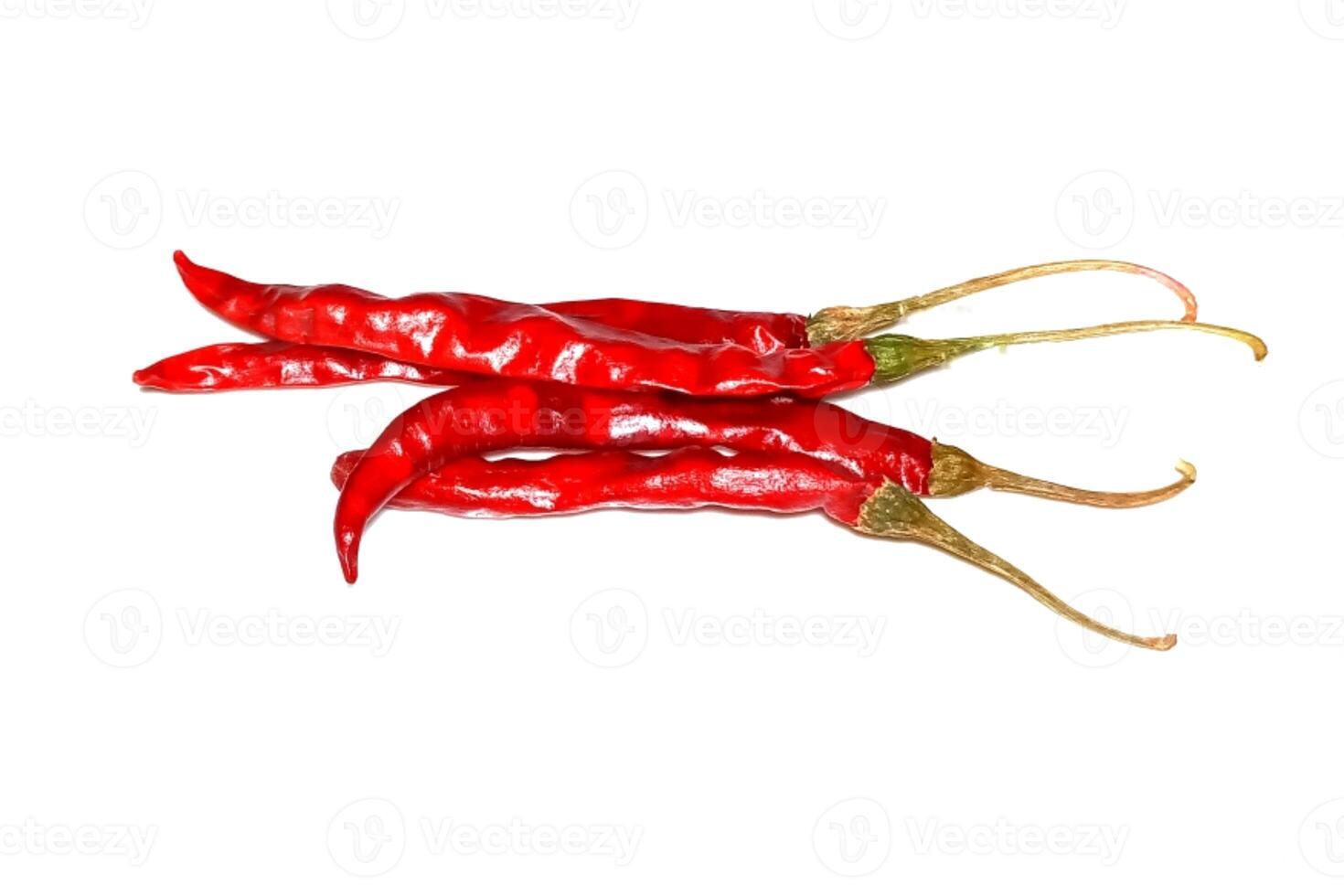 Dry red pepper isolated on white background photo