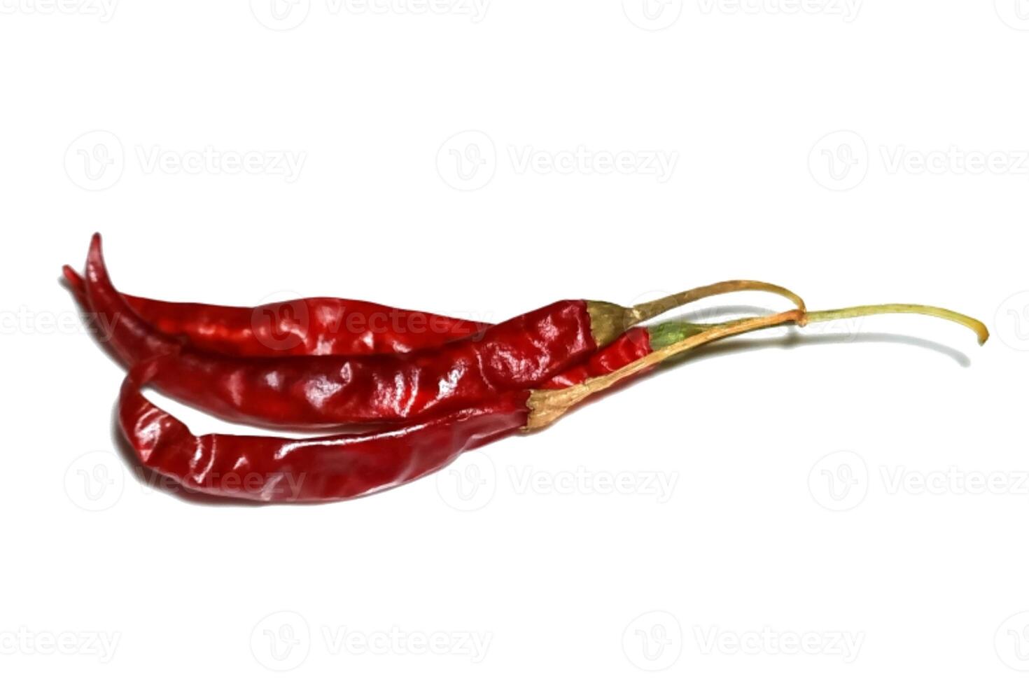 Dry red pepper isolated on white background photo