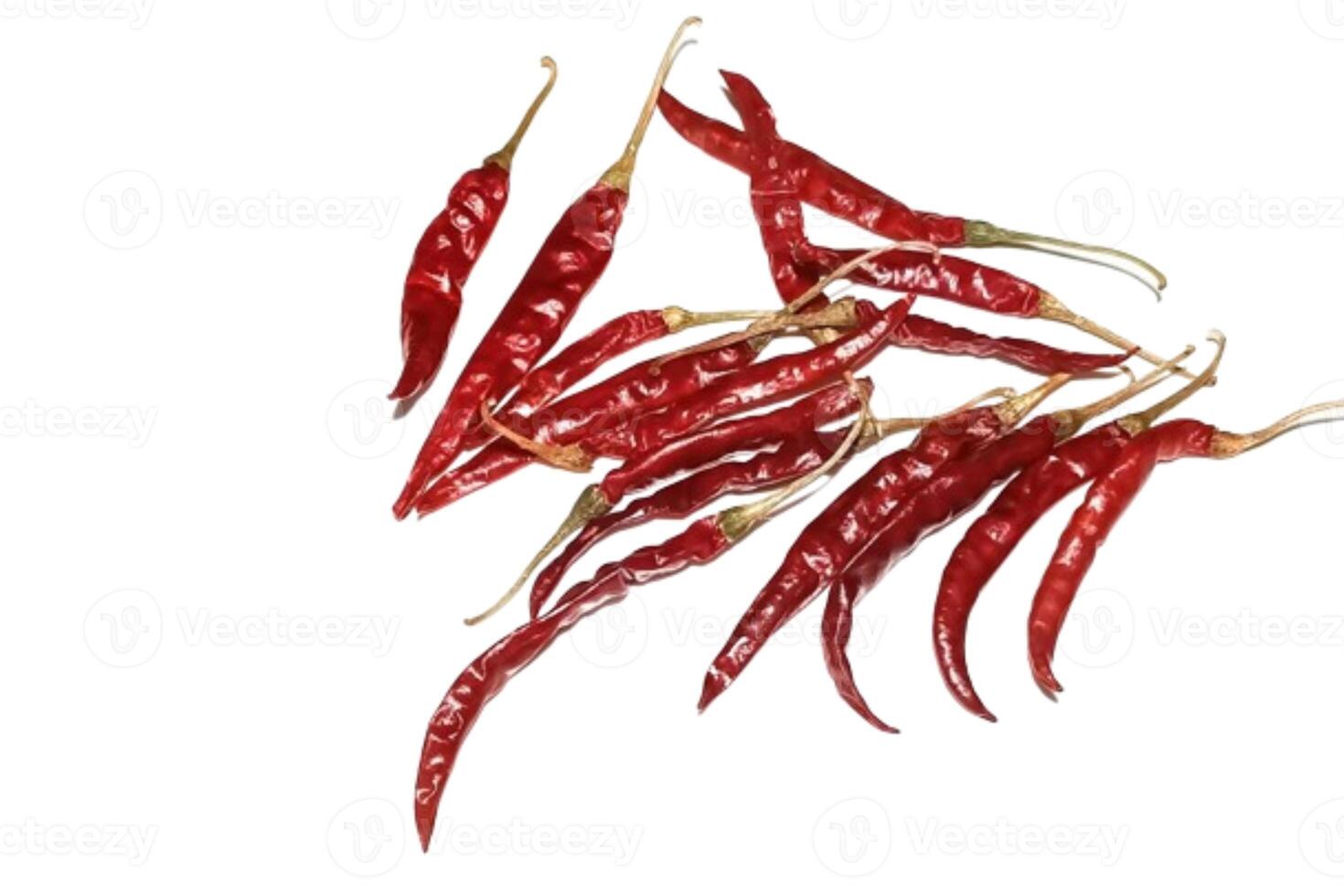 Dry red pepper isolated on white background photo