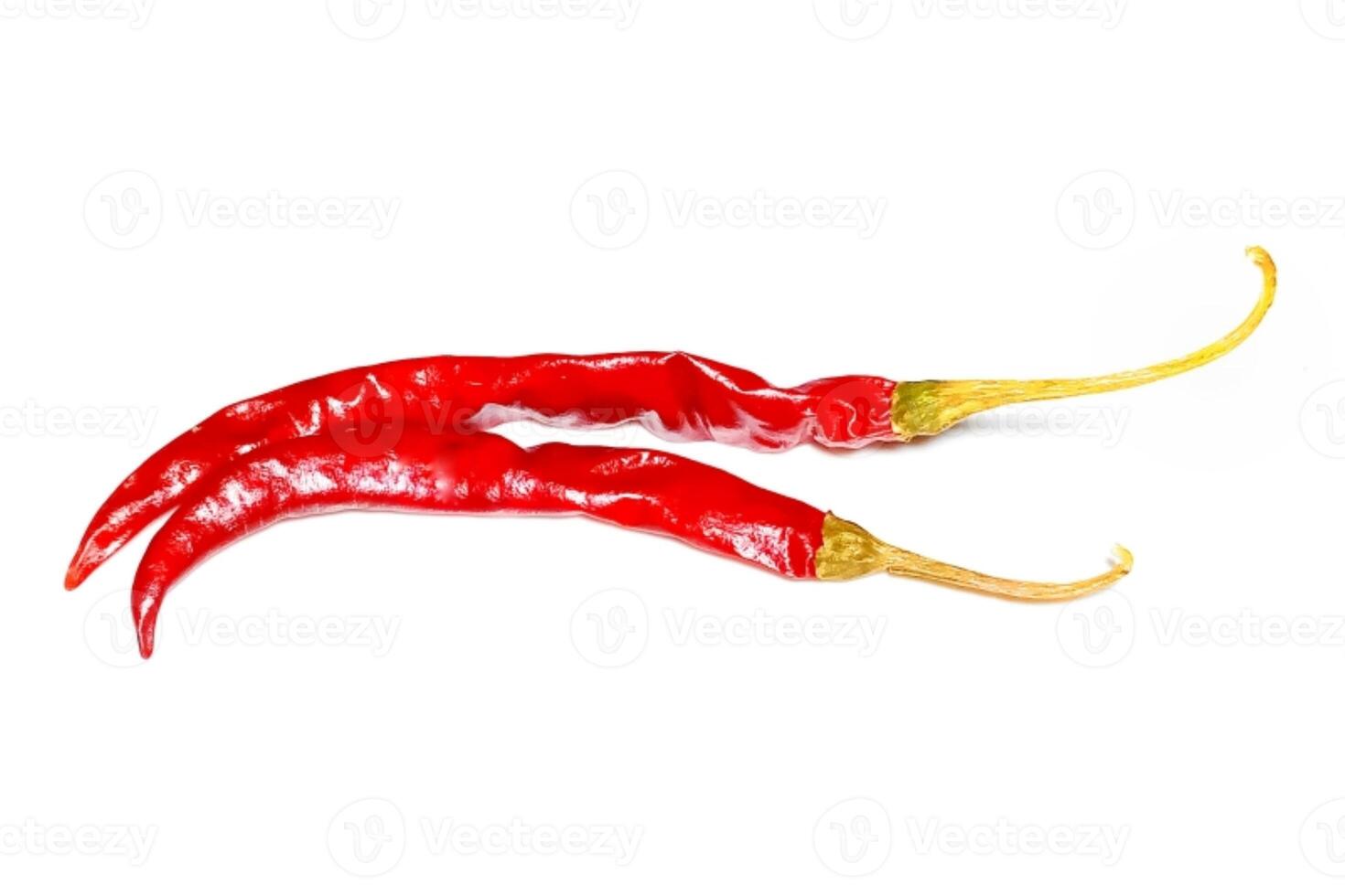 Dry red pepper isolated on white background photo