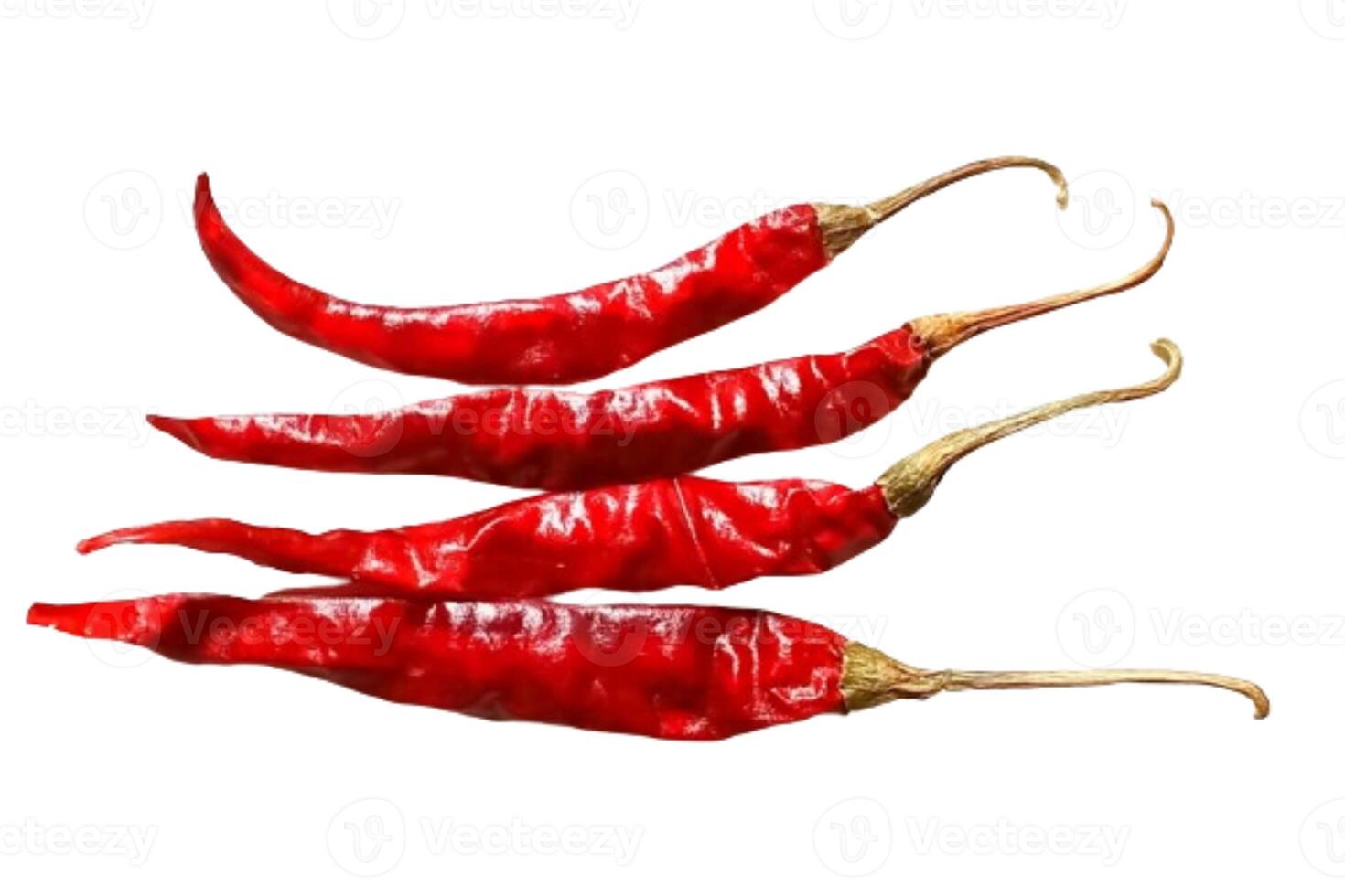 Dry red pepper isolated on white background photo