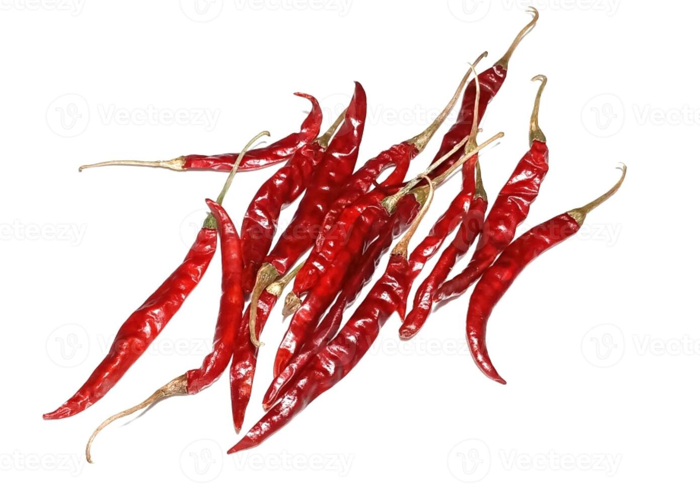 Dry red pepper isolated on white background photo