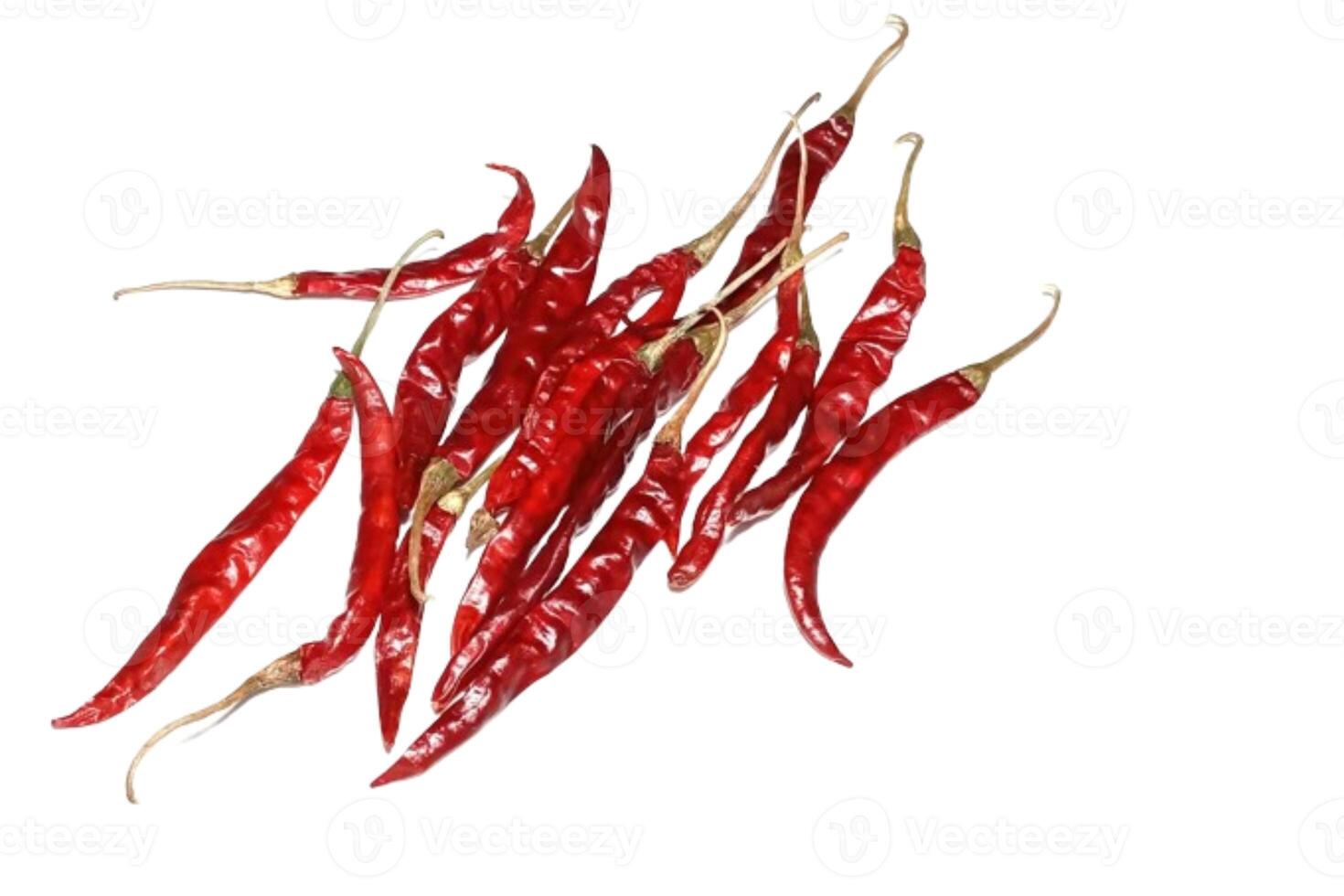 Dry red pepper isolated on white background photo