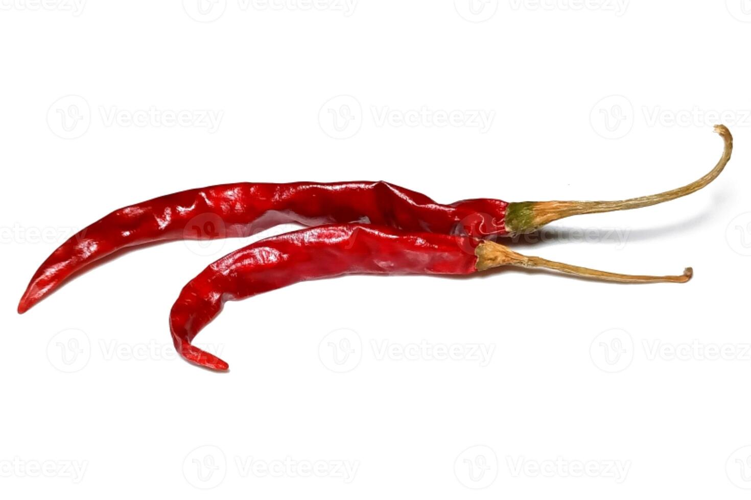 Dry red pepper isolated on white background photo