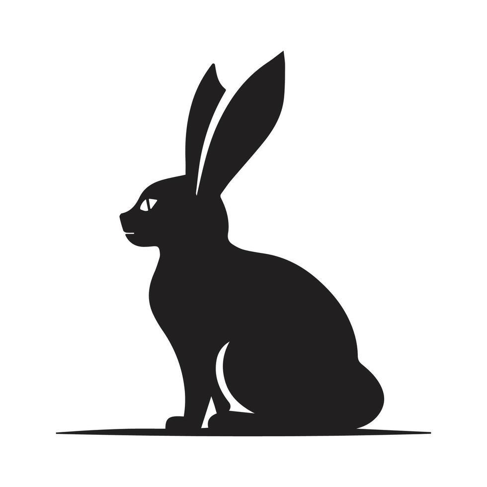 Rabbit Vector. Isolated rabbit shadow on a white background vector