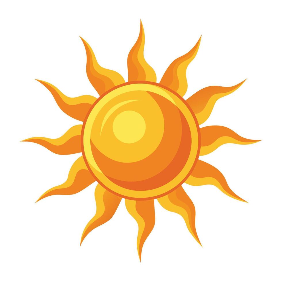 Flat summer yellow sun collection in different styles vector