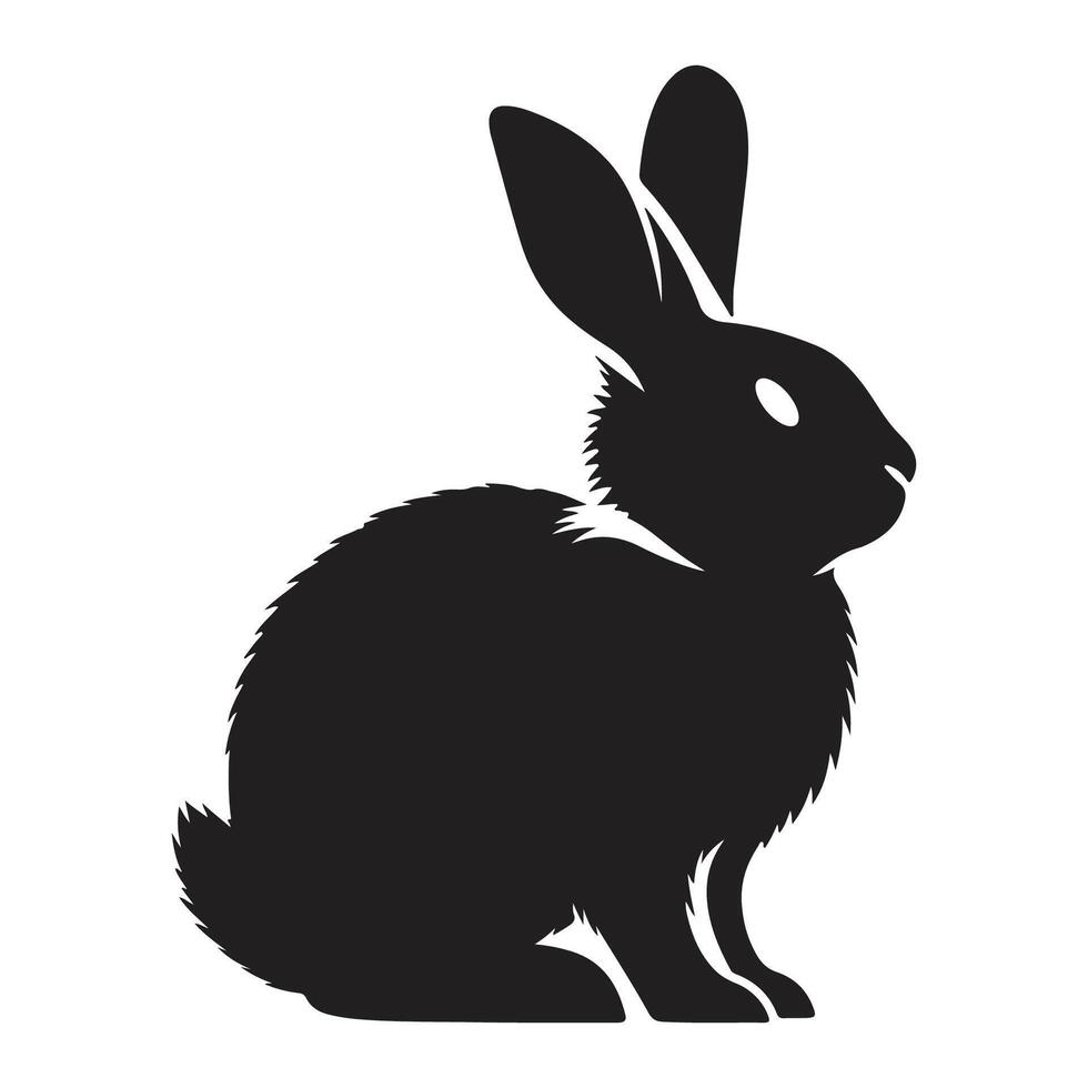 Rabbit Vector. Isolated rabbit shadow on a white background vector