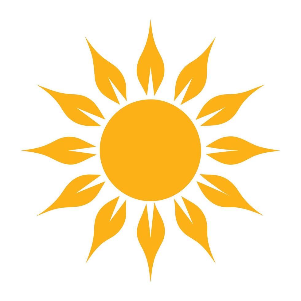 Flat summer yellow sun collection in different styles vector