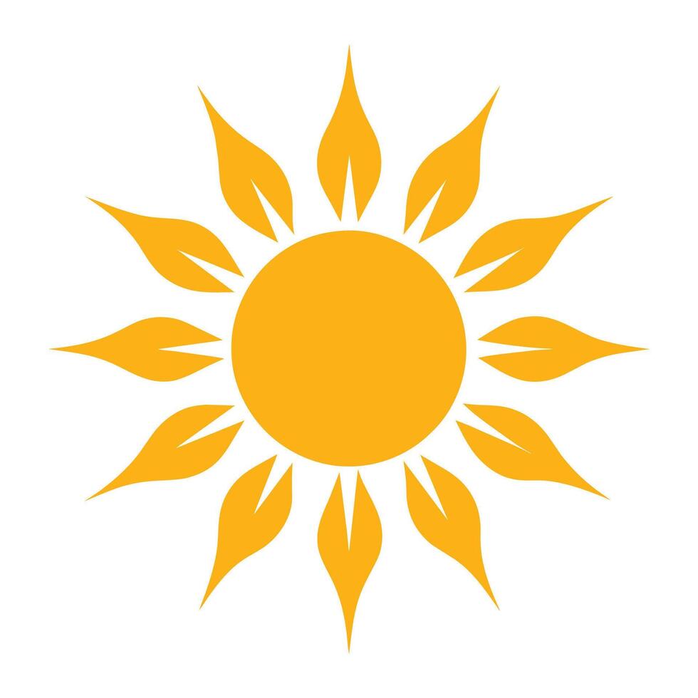 Flat summer yellow sun collection in different styles vector