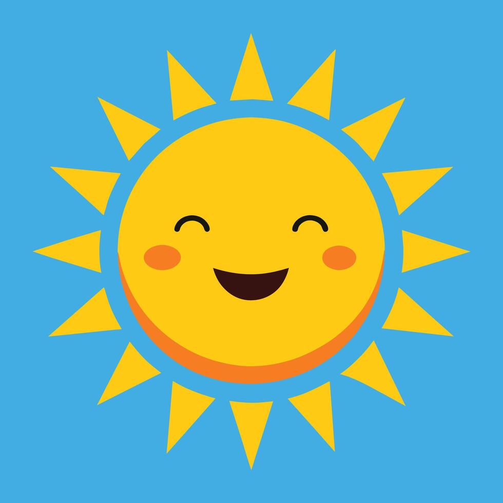 Cute cartoon smiling sun. funny sun vector on an isolated background