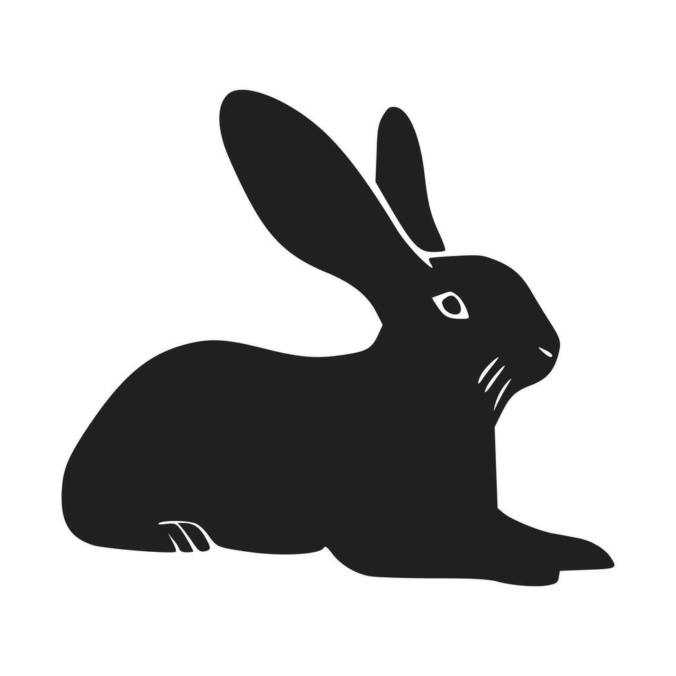 Rabbit Vector. Isolated rabbit shadow on a white background vector