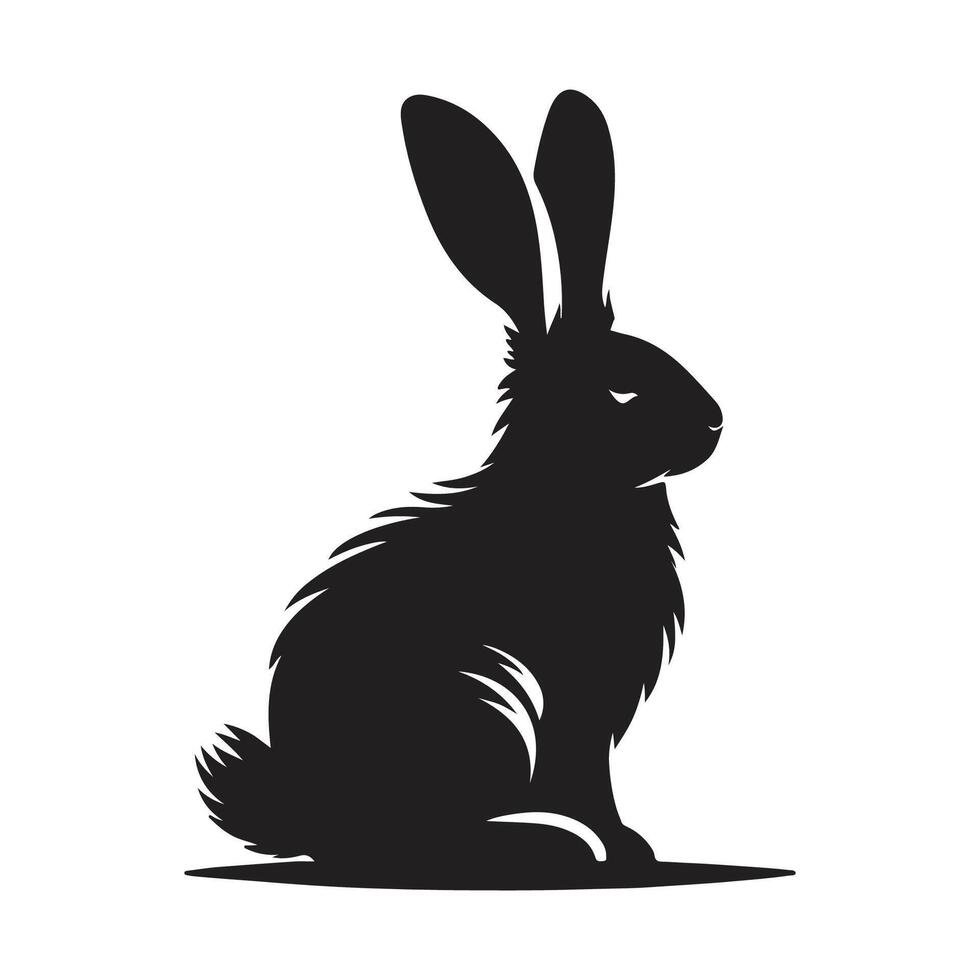 Rabbit Vector. Isolated rabbit shadow on a white background vector