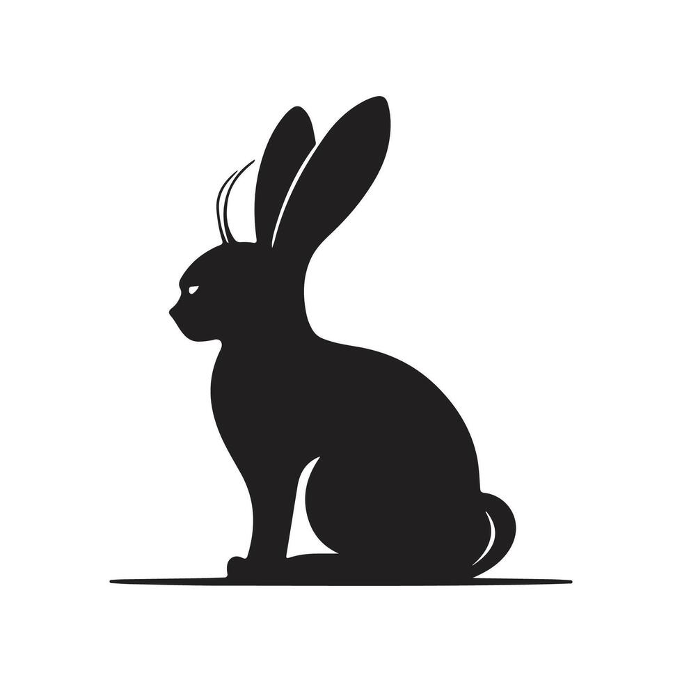 Rabbit Vector. Isolated rabbit shadow on a white background vector