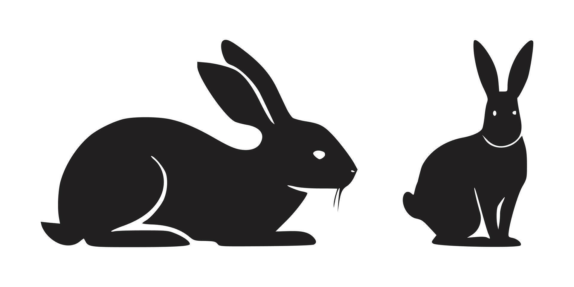 Rabbit Vector. Isolated rabbit shadow on a white background vector