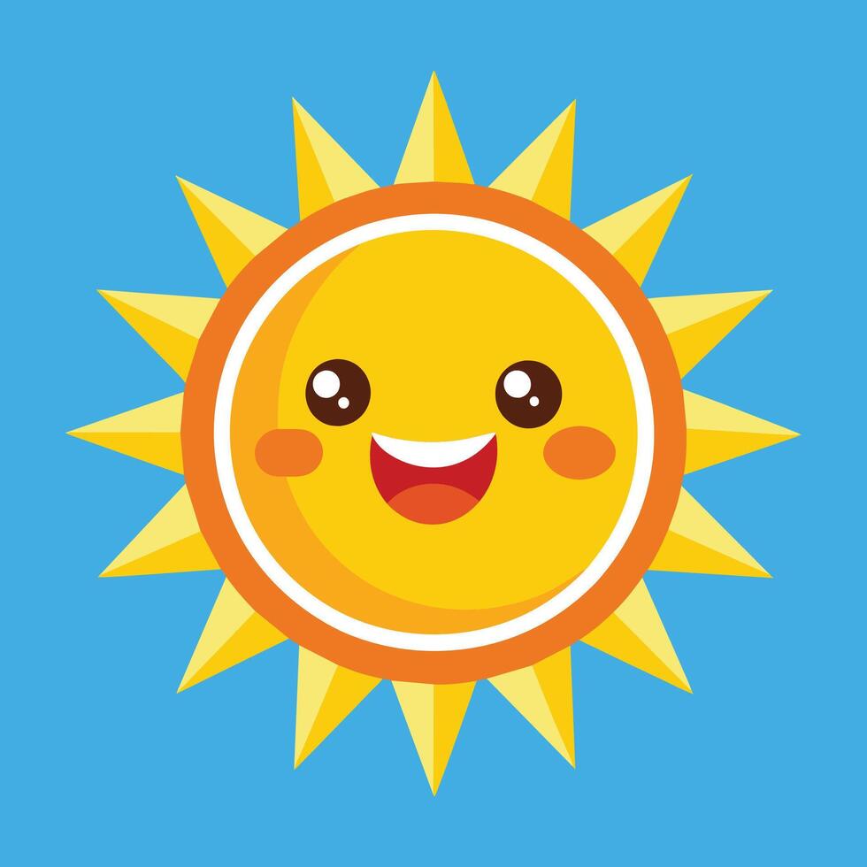 Cute cartoon smiling sun. funny sun vector on an isolated background