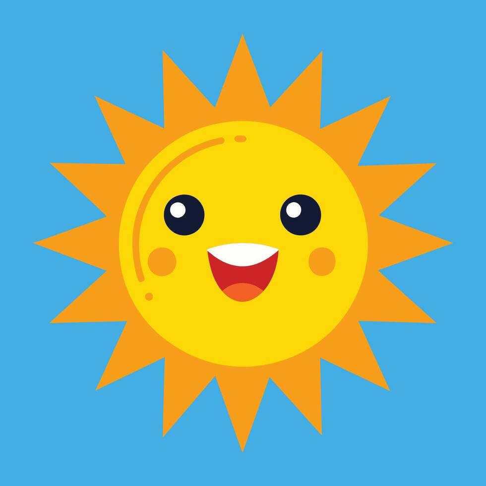 Cute cartoon smiling sun. funny sun vector on an isolated background