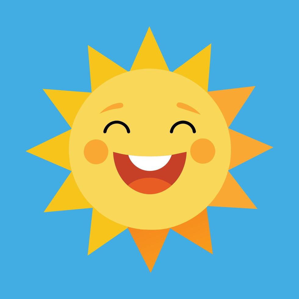 Cute cartoon smiling sun. funny sun vector on an isolated background